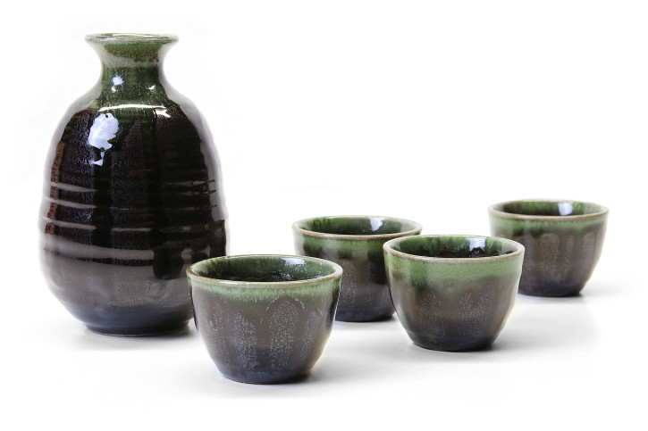 Sake Set dunkelgrün