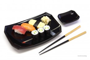 Sushi-Teller-Set schwarz groß