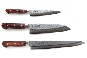 Damastmesser-Set »suisin«, 3 teilig & Messerblock »morita« dunkel