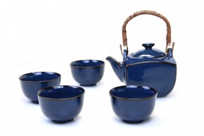 Japanisches Tee-Set blau, 5 teilig